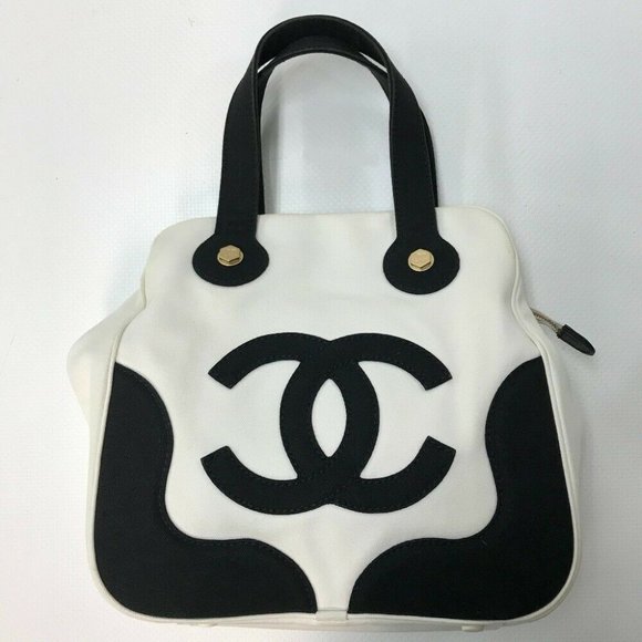 CHANEL Handbags - Authentic CHANEL CC Mark marshmallow Hand Bag Tote Bag Canvas White